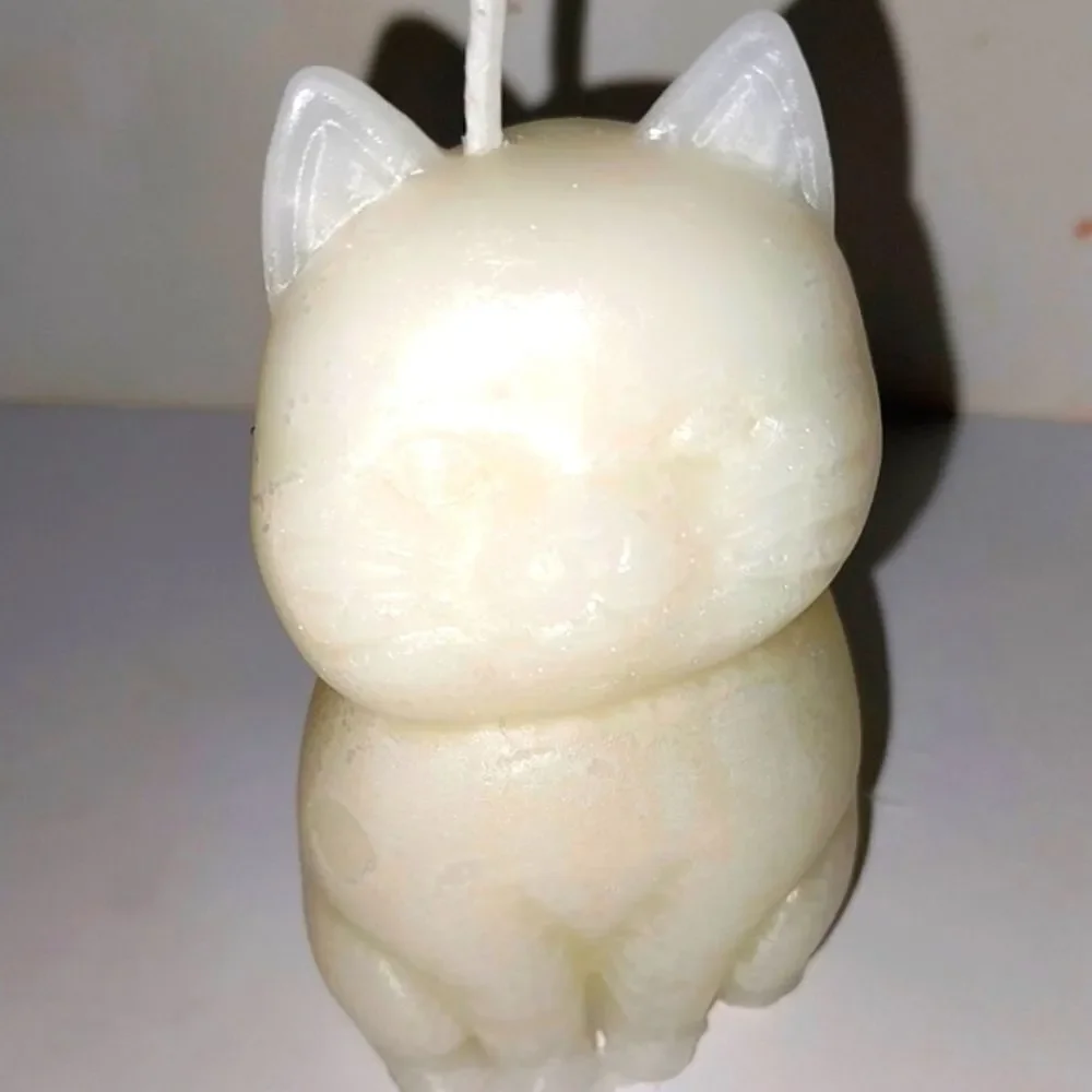 Hand crafted limited edition white candle from our Cat Lady candle collection